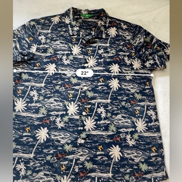 DIP Vintage Hawaiian Shirt Navy Surf Ocean Print Men’s L 100% Cotton - Picture 4 of 9